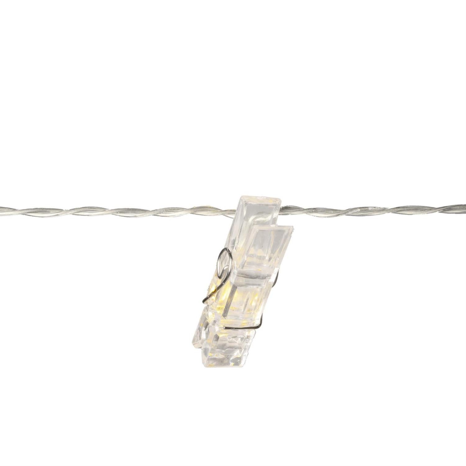 KONSTSMIDE LED-Lichterkette LED Clip Lichterkette 12 Wäscheklammern warmweiß 2,75m Trafo, 12-flammig