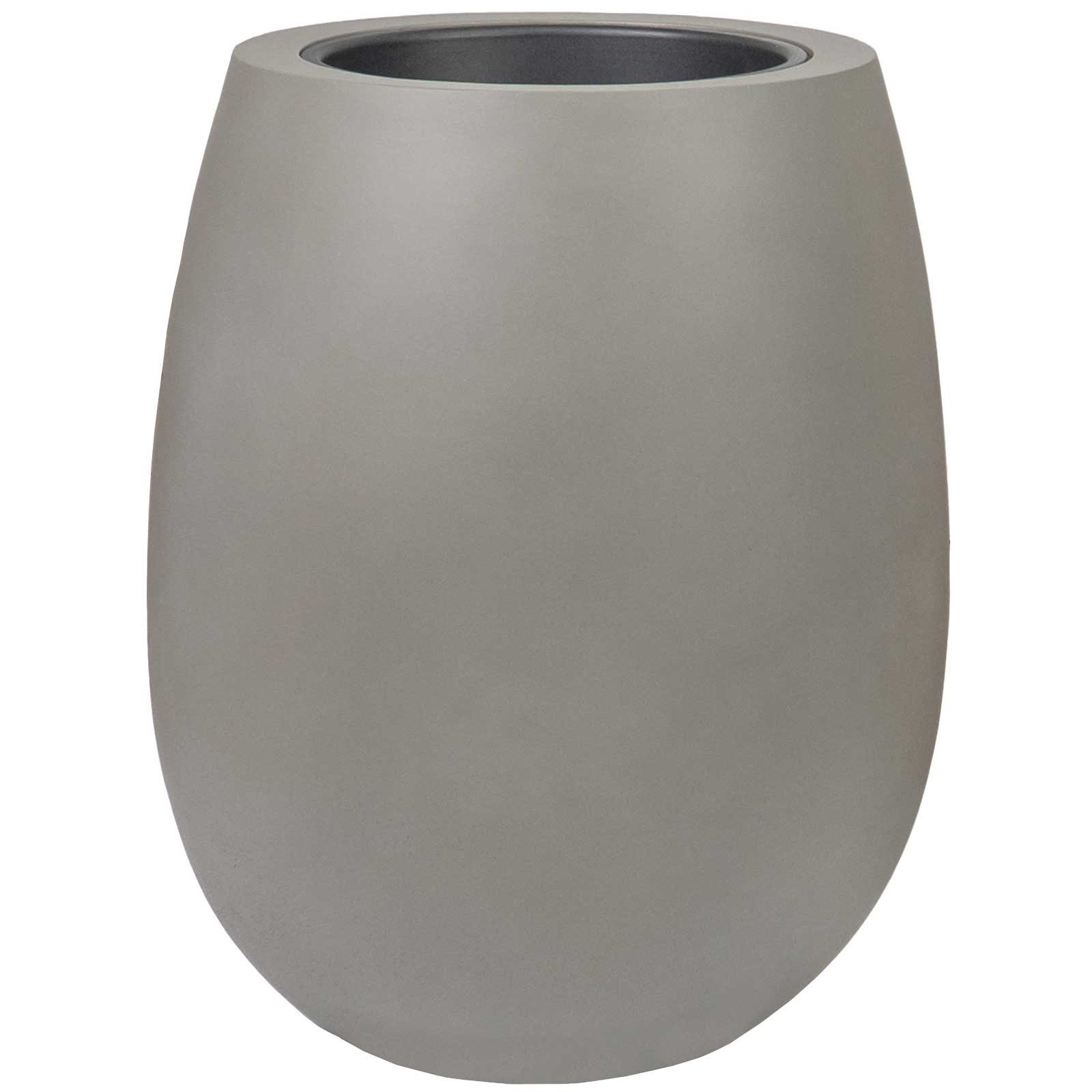 VIVANNO Blumentopf Fiberglas BALAO Rund - Betongrau Beton-Design (1 St), 40x50 cm