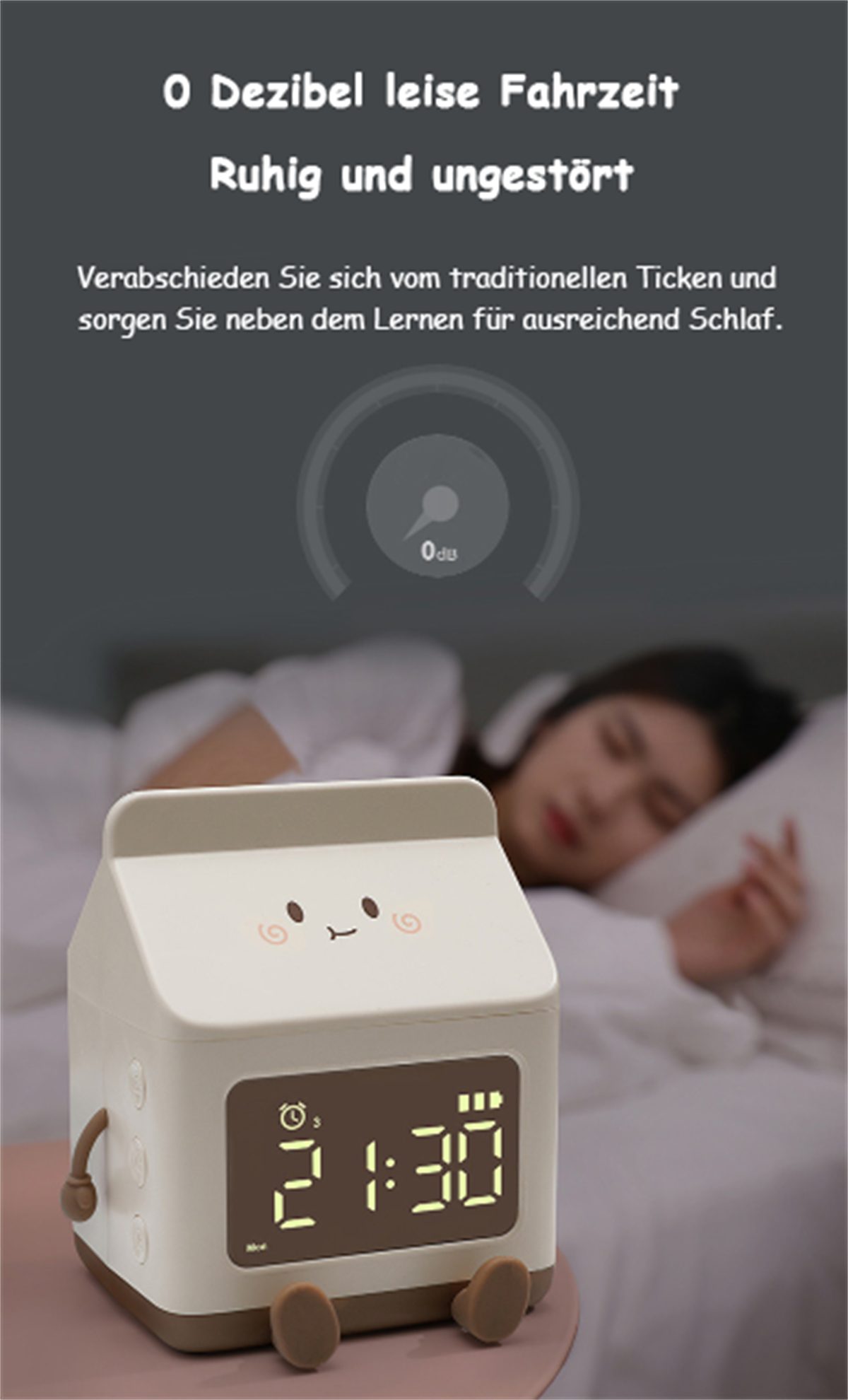 carefully Nachtlicht Kindermilchkartons für Wecker Elektronischer LED-Wecker Grün selected mit