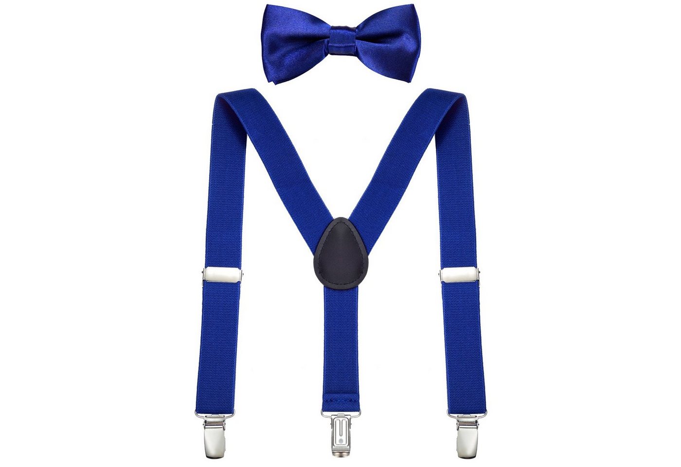 DonDon Hosenträger DonDon Jungen Hosenträger Fliegen Set für Kinder (2er Set, 2-St) 2er Set, schmaler Hosenträger Y-Form, farblich passende Fliege