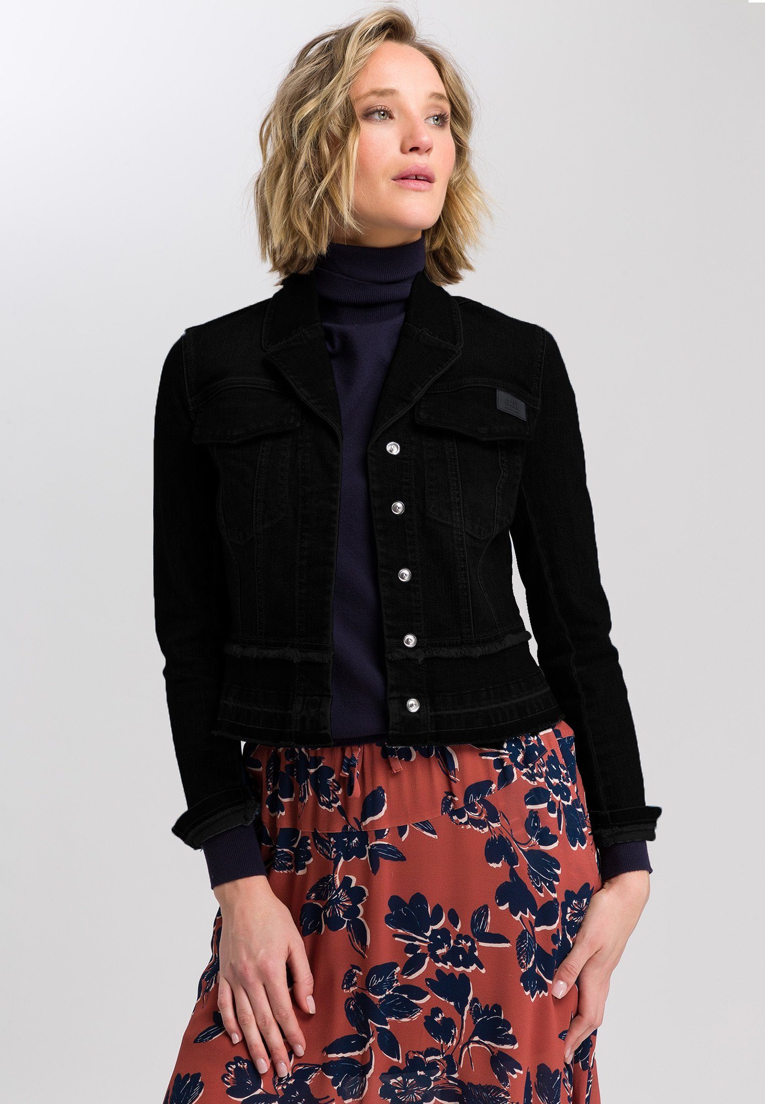 MARC AUREL Kurzjacke mit Patch, Hochelastischer Denim mit weichem Griff online kaufen OTTO