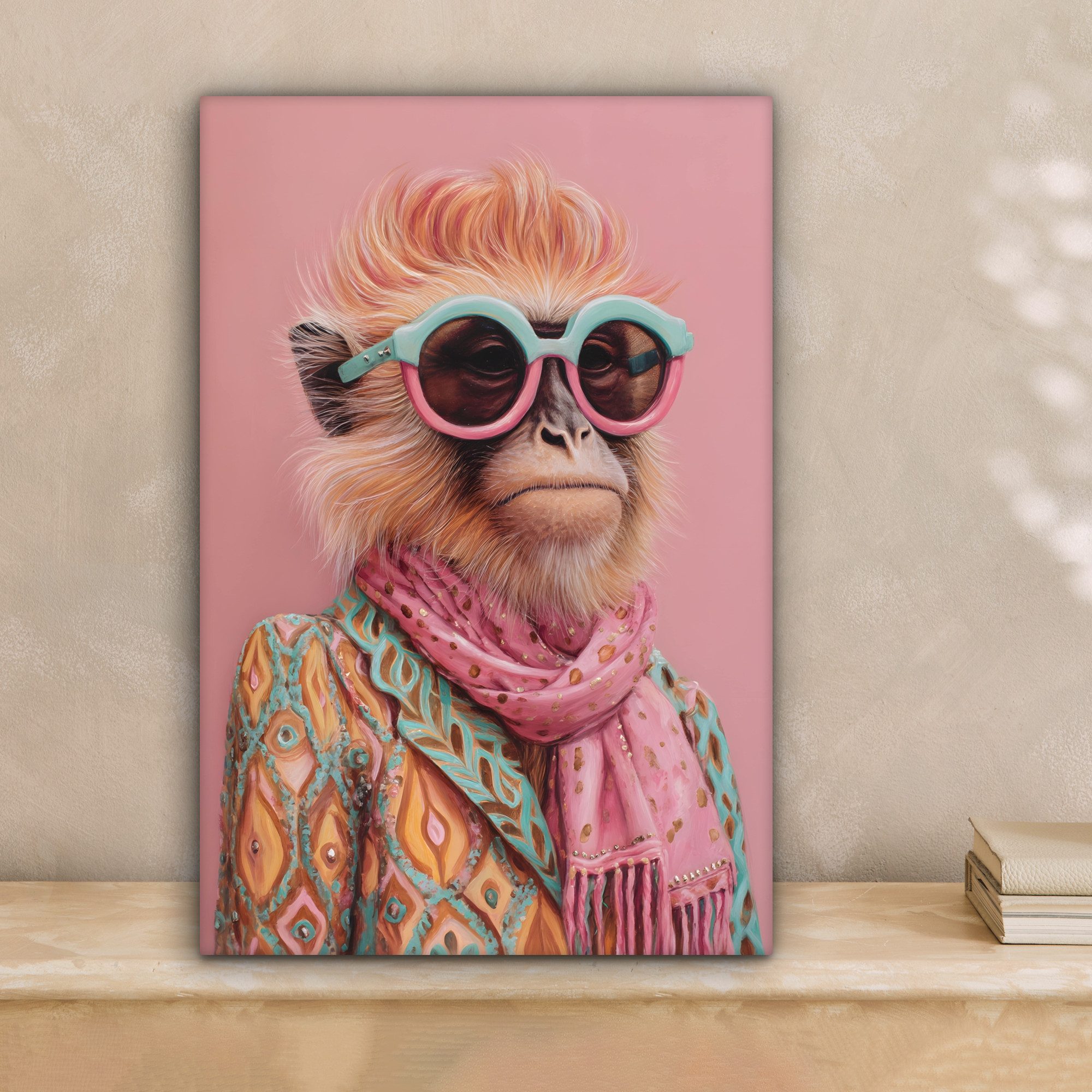 OneMillionCanvasses® Leinwandbild Halstuch - Affe - günstig online kaufen