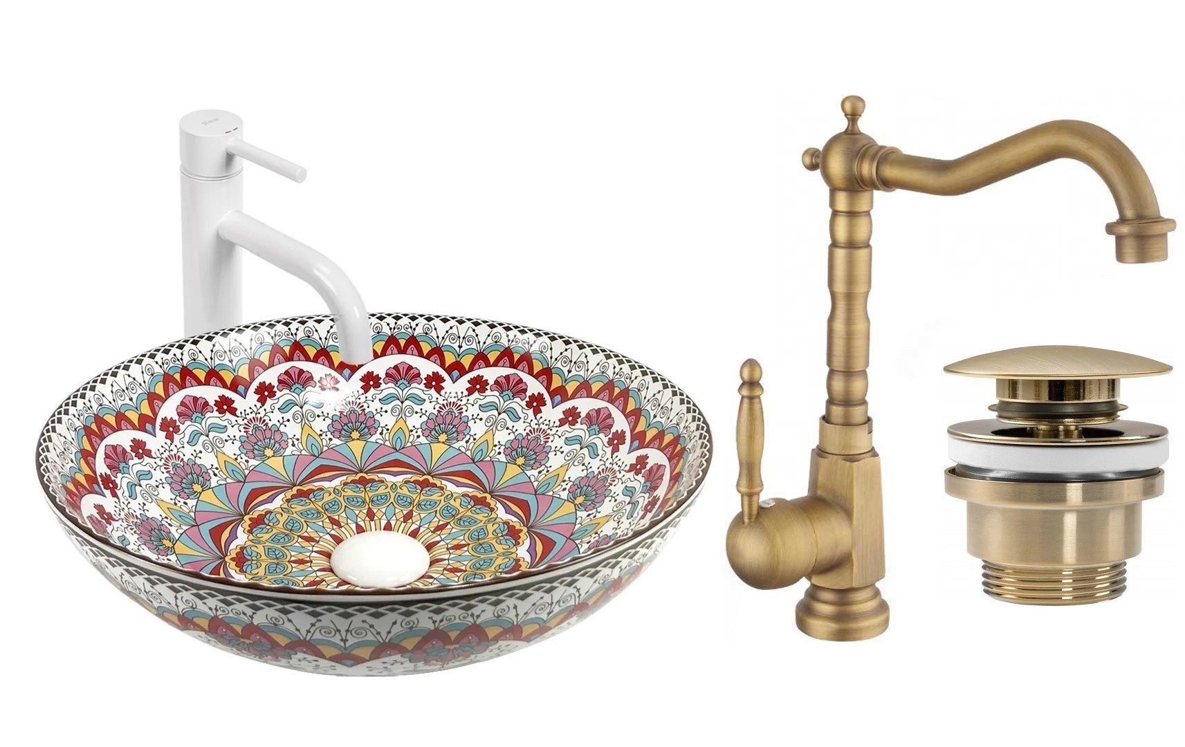 GTM Design Aufsatzwaschbecken Glanz - Modern Waschbecken ohne Hahnloch - El günstig online kaufen