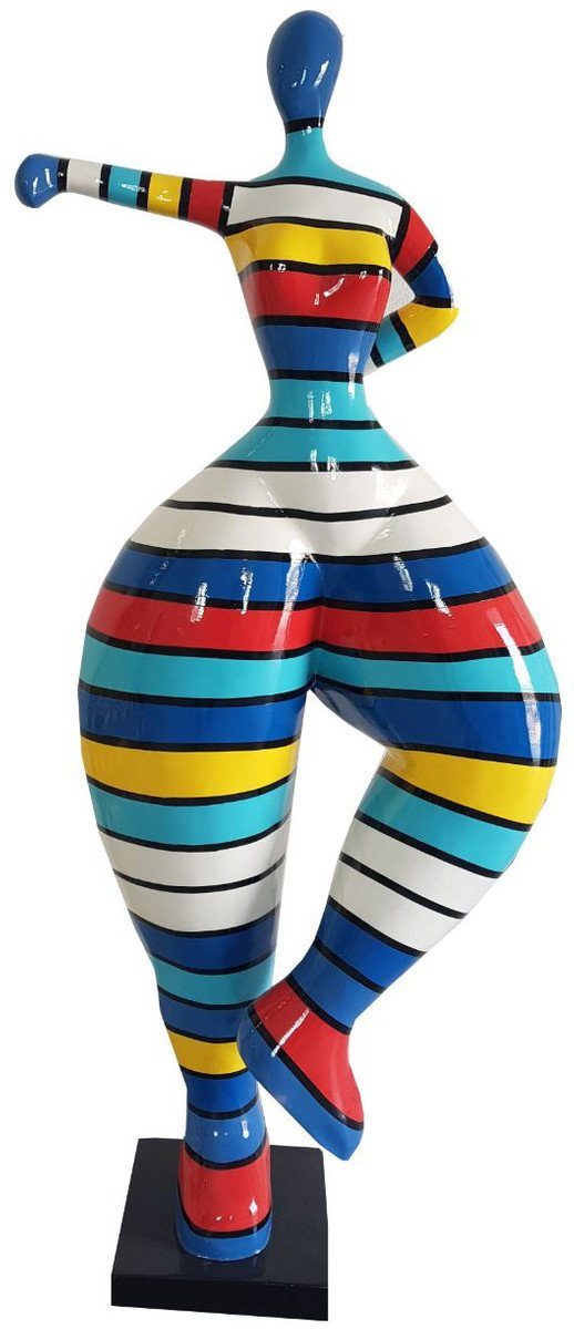 Casa Padrino Skulptur Designer Deko Skulptur Frau beim Sport Mehrfarbig H. 132 cm - Dekofigur - Gartendeko Skulptur - Gartenfigur