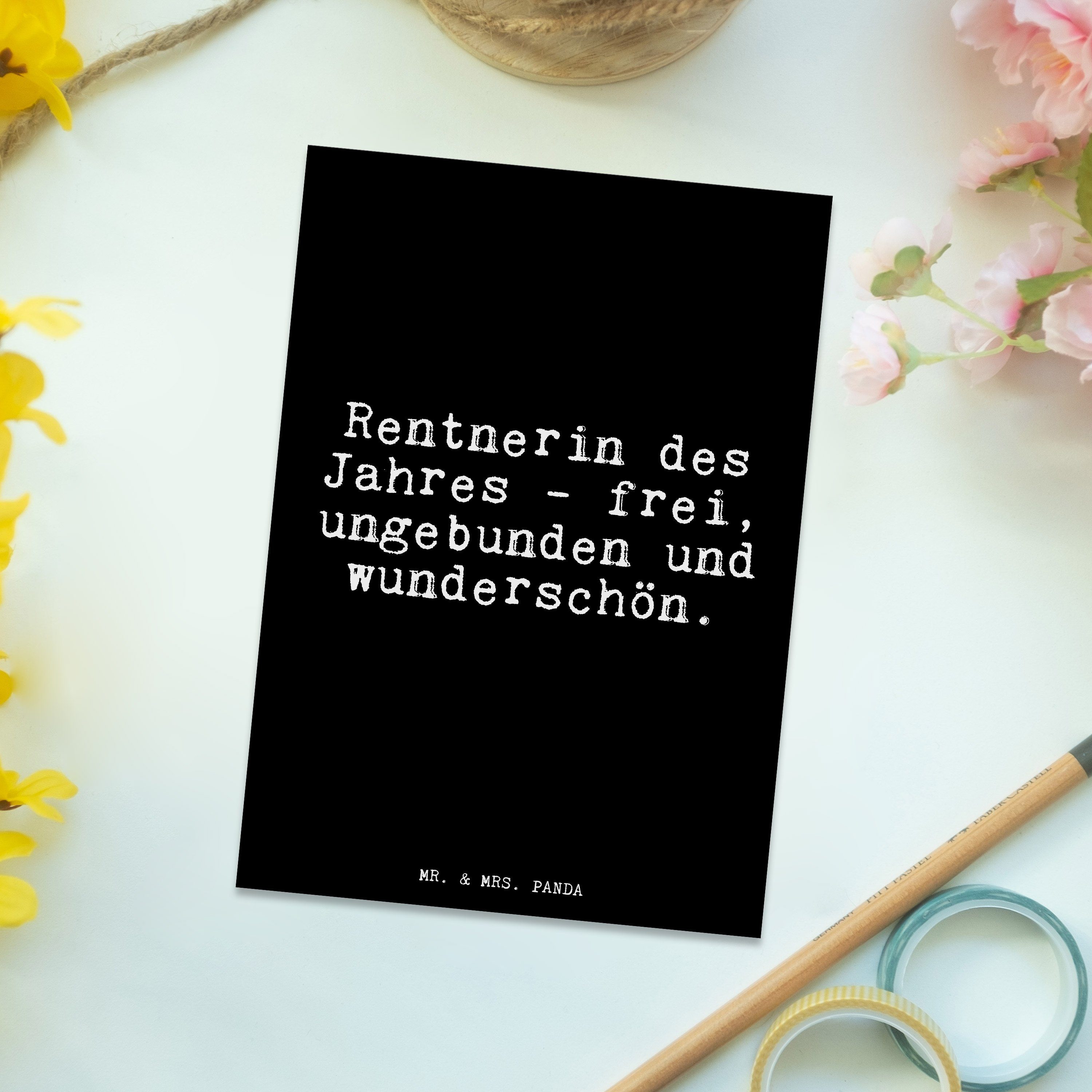 Panda Rentnerin des Mr. Schwarz Jahres Pensionierung, Postkarte -... - Mrs. Geschenk, & Karte -