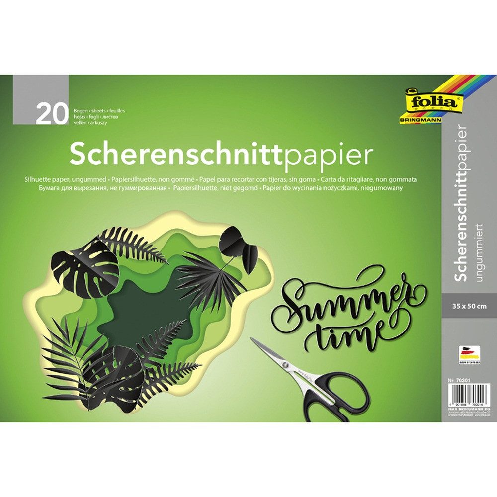 Folia Bastelkartonpapier folia Scherenschnittpapier