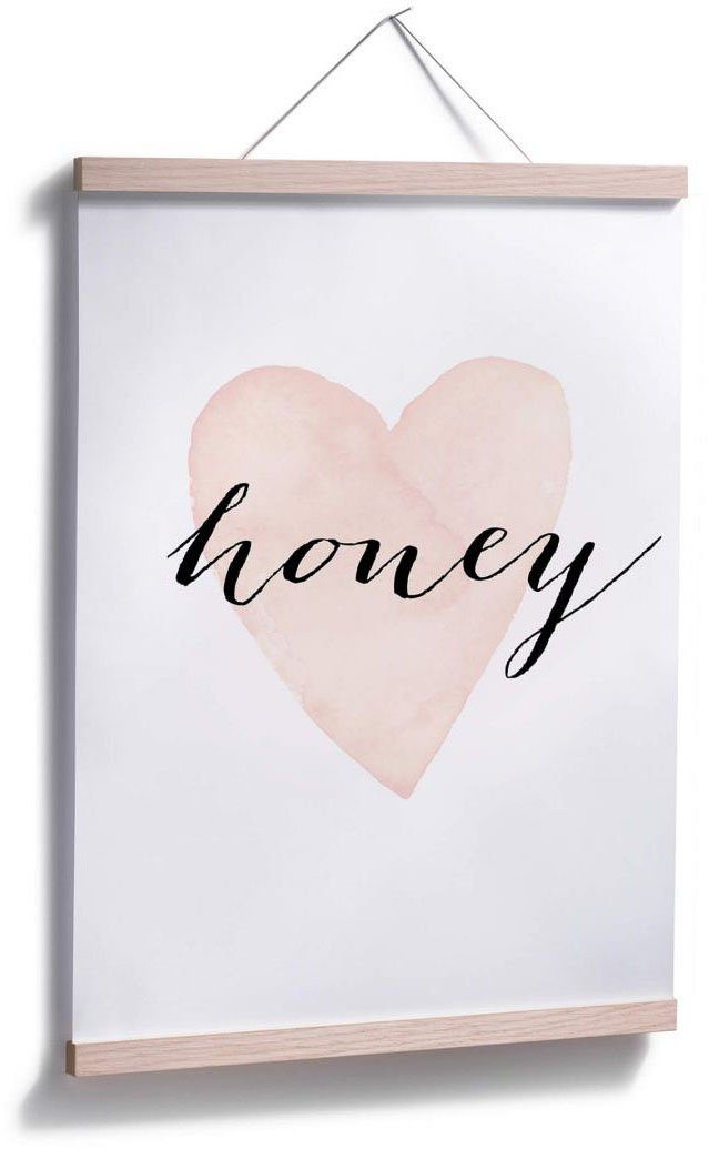 Wall-Art Poster Honey, Schriftzug Bild, Poster, (1 St), Wandbild, Wandposter