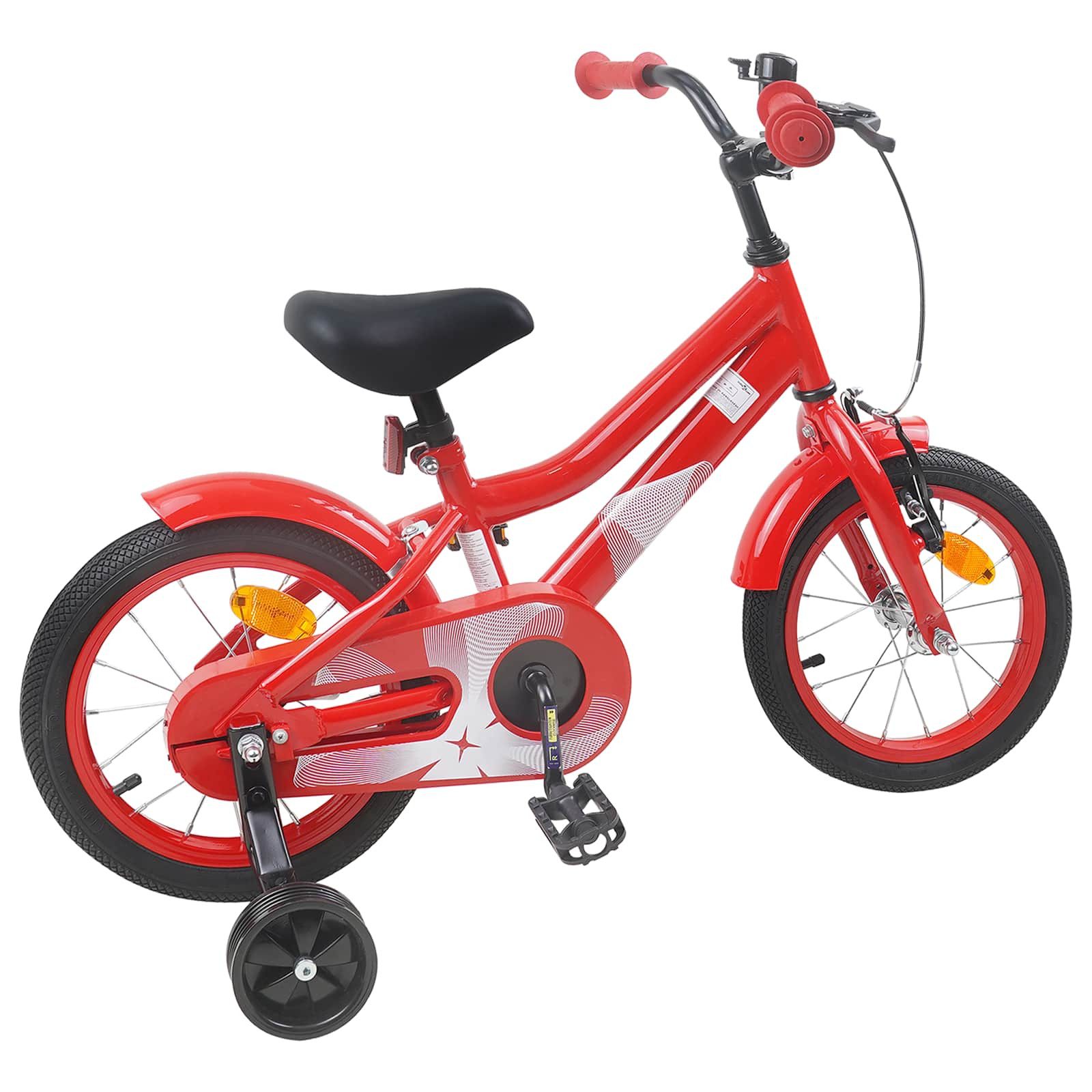 vidaXL Kinderfahrrad 90 x 49 x 67,5 cm Kinderfahrrad 12 Zoll für 2-4 Jahre alt Rot Stützräd