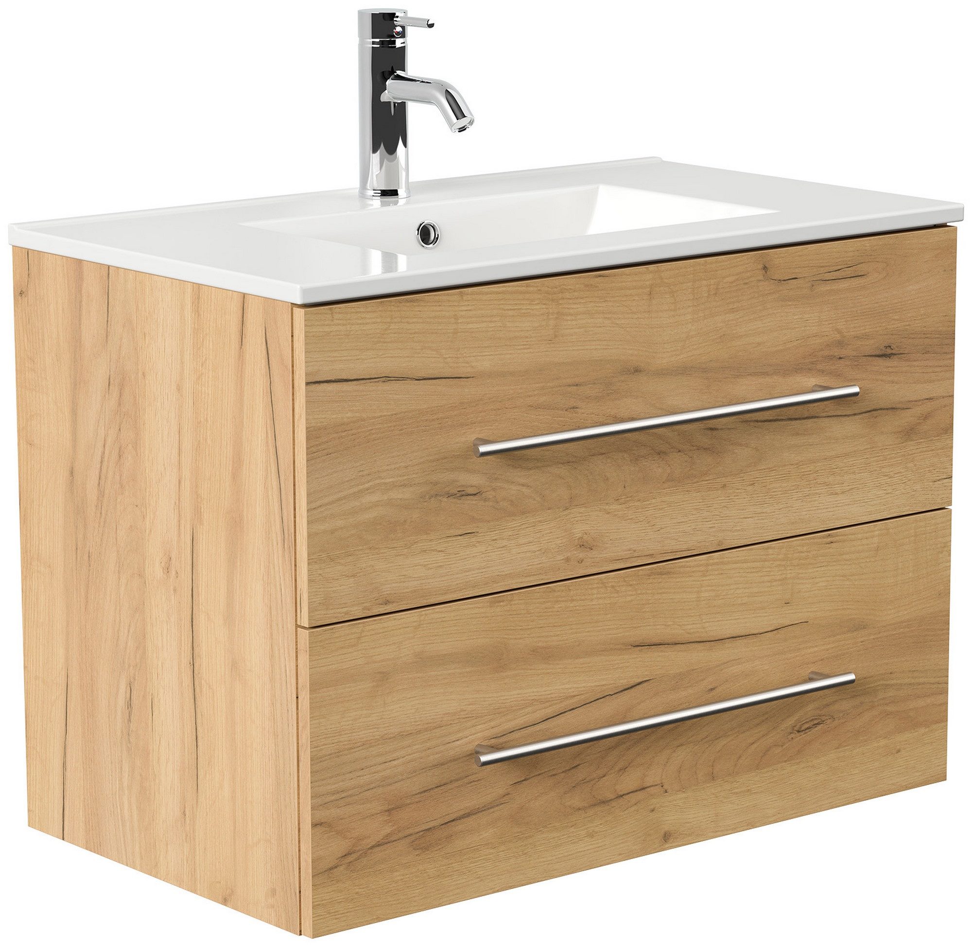 Posseik Badmöbel-Set Badmöbel Waschplatz "Homeline 80" Eiche Gold