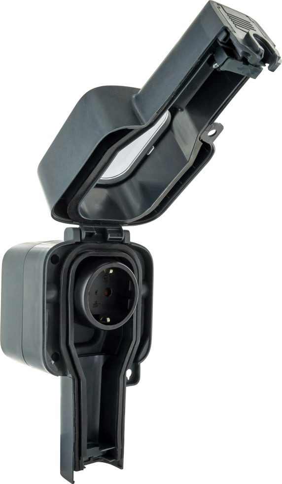 Schwaiger Aufputz-Steckdose Schwaiger Aufputz-Steckdose 1-fach mit Gelenk IP66