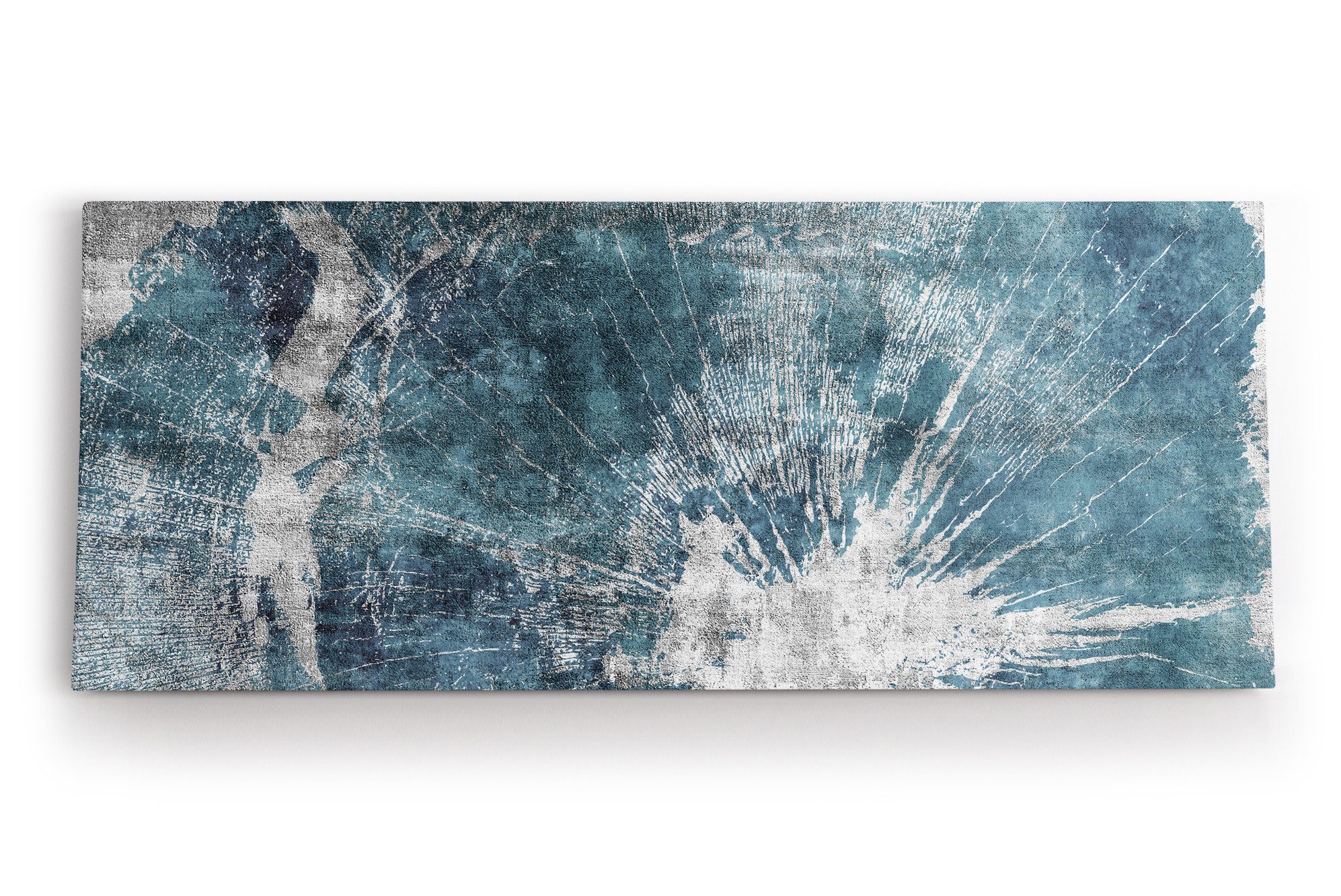 Leinwandbild Blaues Bild Abstrakt Struktur Modern Kunstvoll