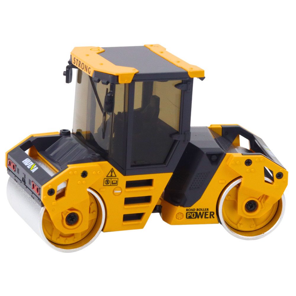 HUINA Modellauto Baufahrzeug Sammlermodell Walzenmodell, Maßstab 1:50, (Spar-Set, 1-tlg., 13,5 x 10 x 6 cm robust), bewegliche Teile, Metalllegierung, 1:50