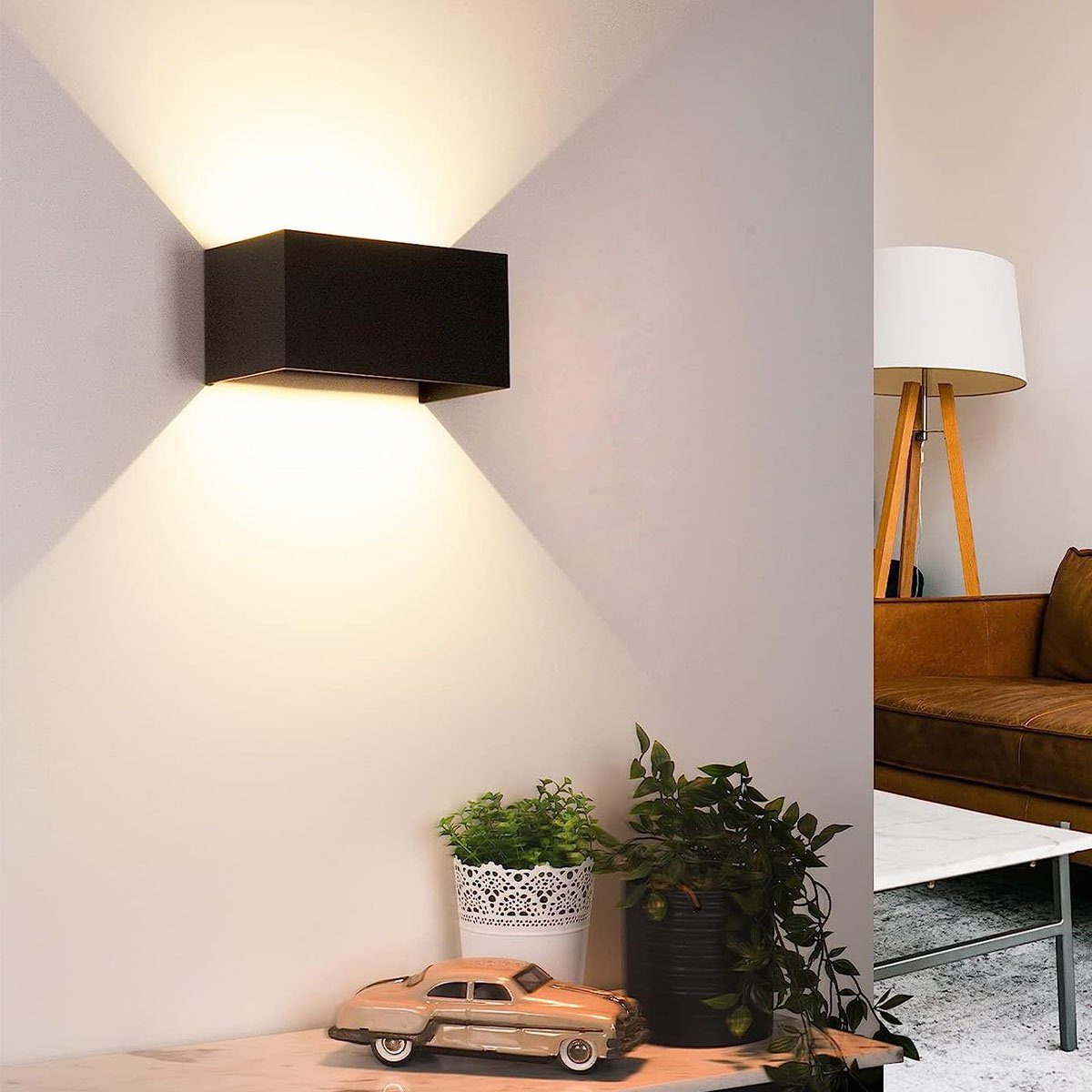 LETGOSPT LED Wandleuchte 6/12W Wandlampe Außen/Innen, günstig online kaufen