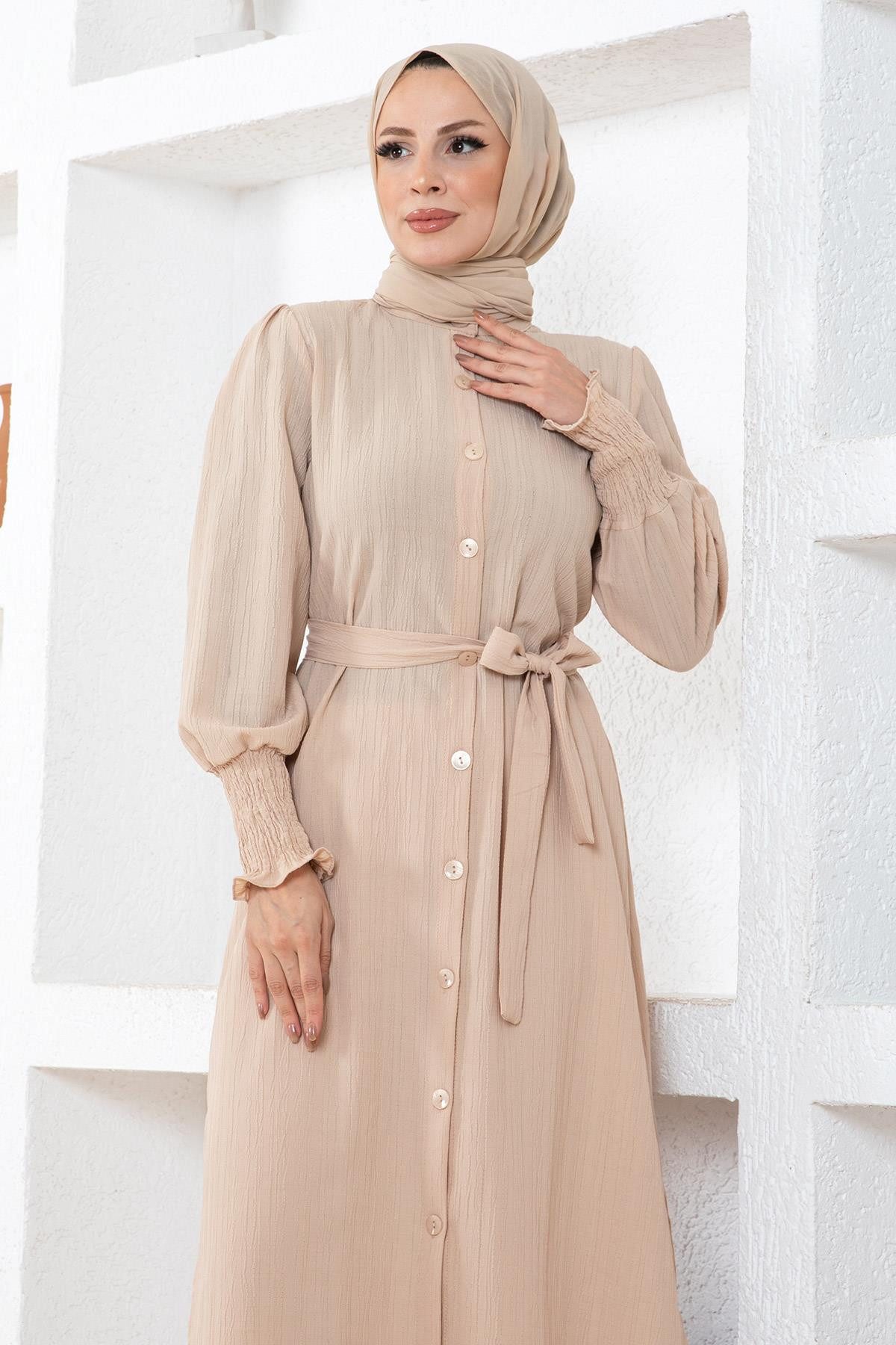MODAMİHRAM Tunika Beige Split Detail Set MSW19233-4Beige Split Detail Set M günstig online kaufen