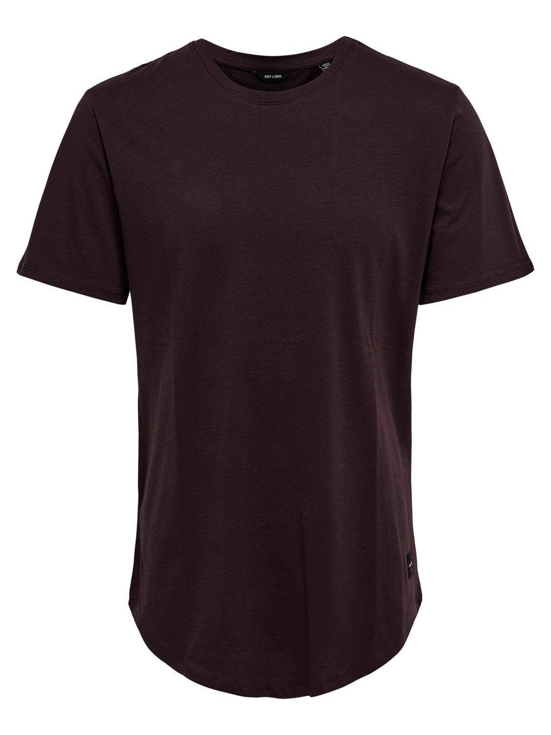 Rundhals T-Shirt & Weinrot in (1-tlg) ONSMATT Shirt ONLY 3971 Stretch Langes Kurzarm SONS Basic T-Shirt