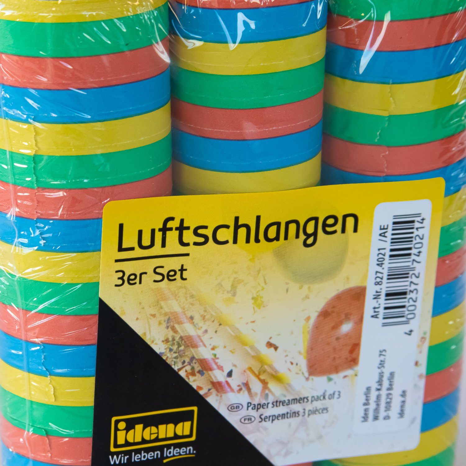 Idena Luftschlange Idena 8274021 - Luftschlangen, 3 Rollen, Mehrfarbig, aus Papier, Dekor – Bild 3 von 5