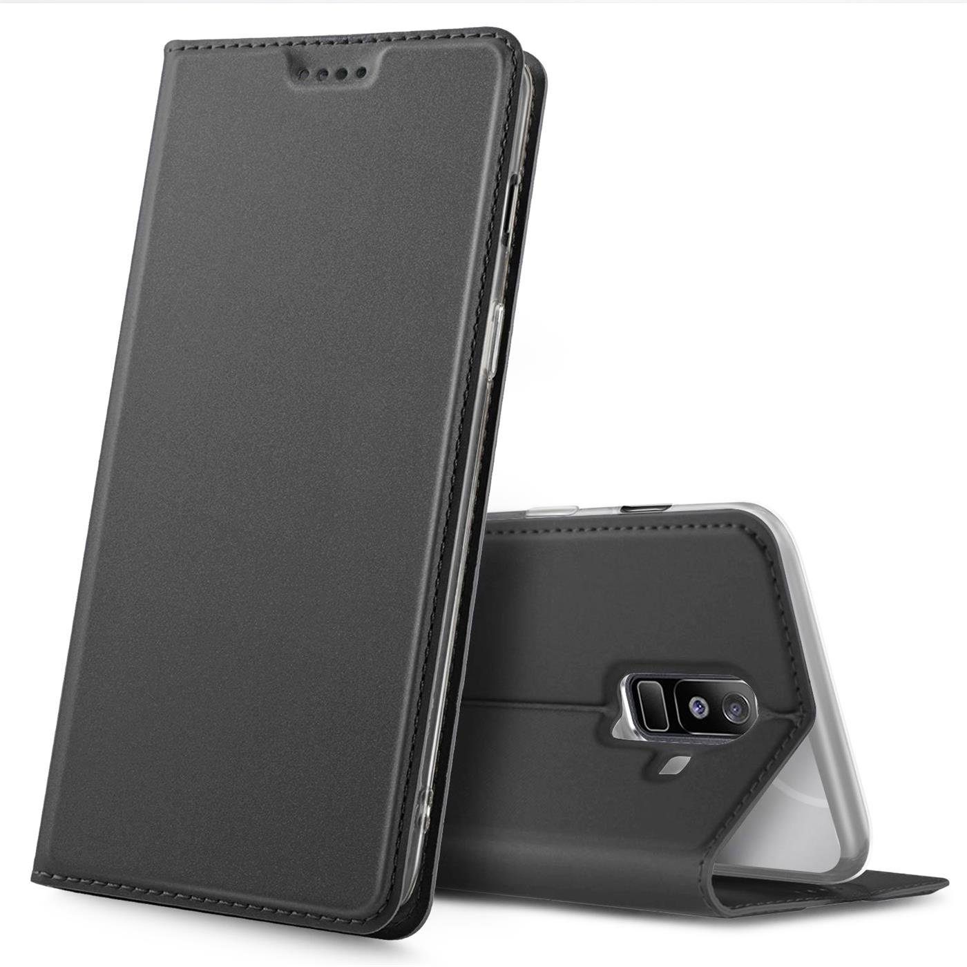 CoolGadget Handyhülle Magnet Case Handy Tasche für Samsung Galaxy A6 Plus 6 Zoll, Hülle Klapphülle Ultra Slim Flip Cover für Samsung A6+ Schutzhülle