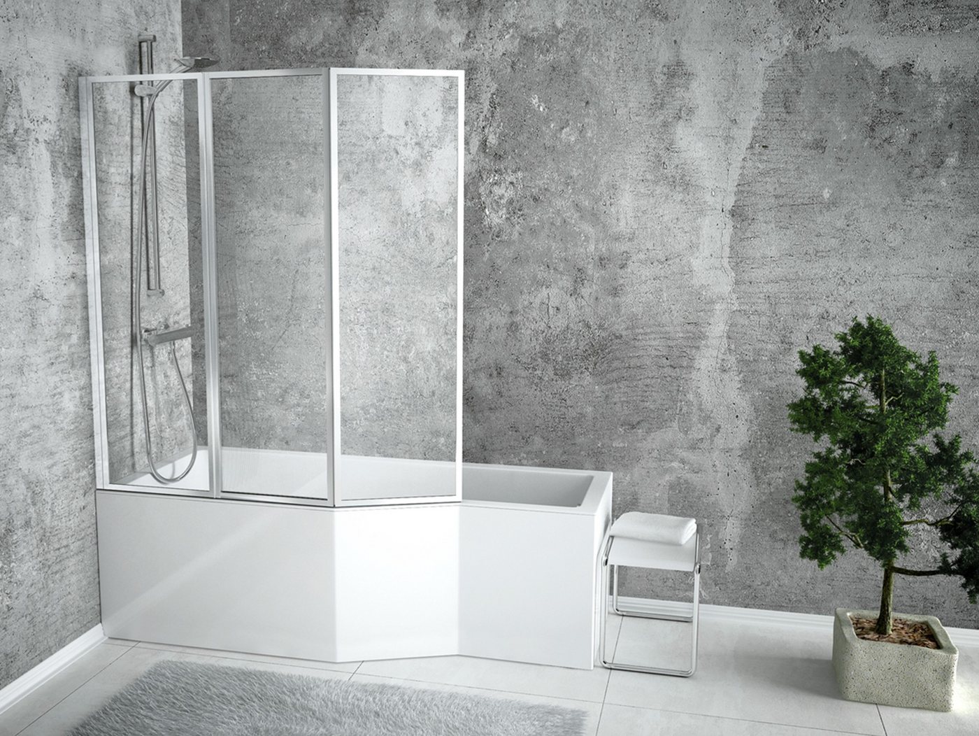 Thumbnail - KOLMAN Badewanne Eckbadewanne Integra 170x75, (Links/Rechts), Ablaufgarnitur & Füße GRATIS