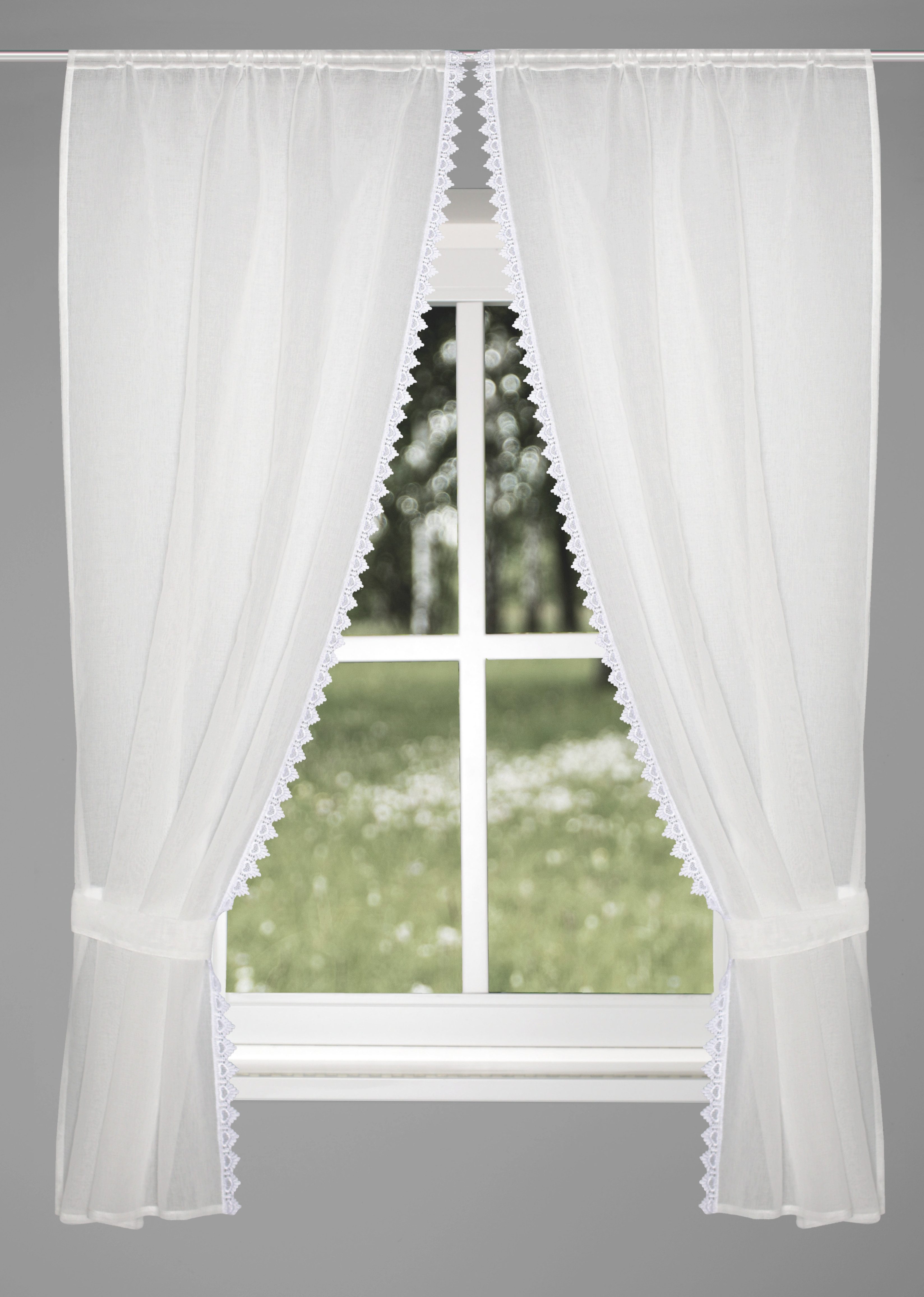 HOME WOHNIDEEN Gardine NISHAY (1 St), Stangendurchzug, halbtransparent, 4tl günstig online kaufen