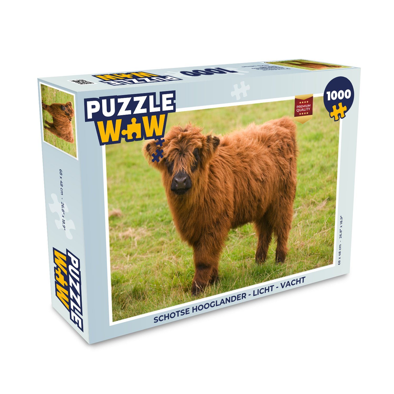 MuchoWow Puzzle Schottischer Highlander - Leicht - Mantel, 1000 Puzzleteile, Foto-Puzzle, Bilderrätsel, Puzzlespiele, Klassisch