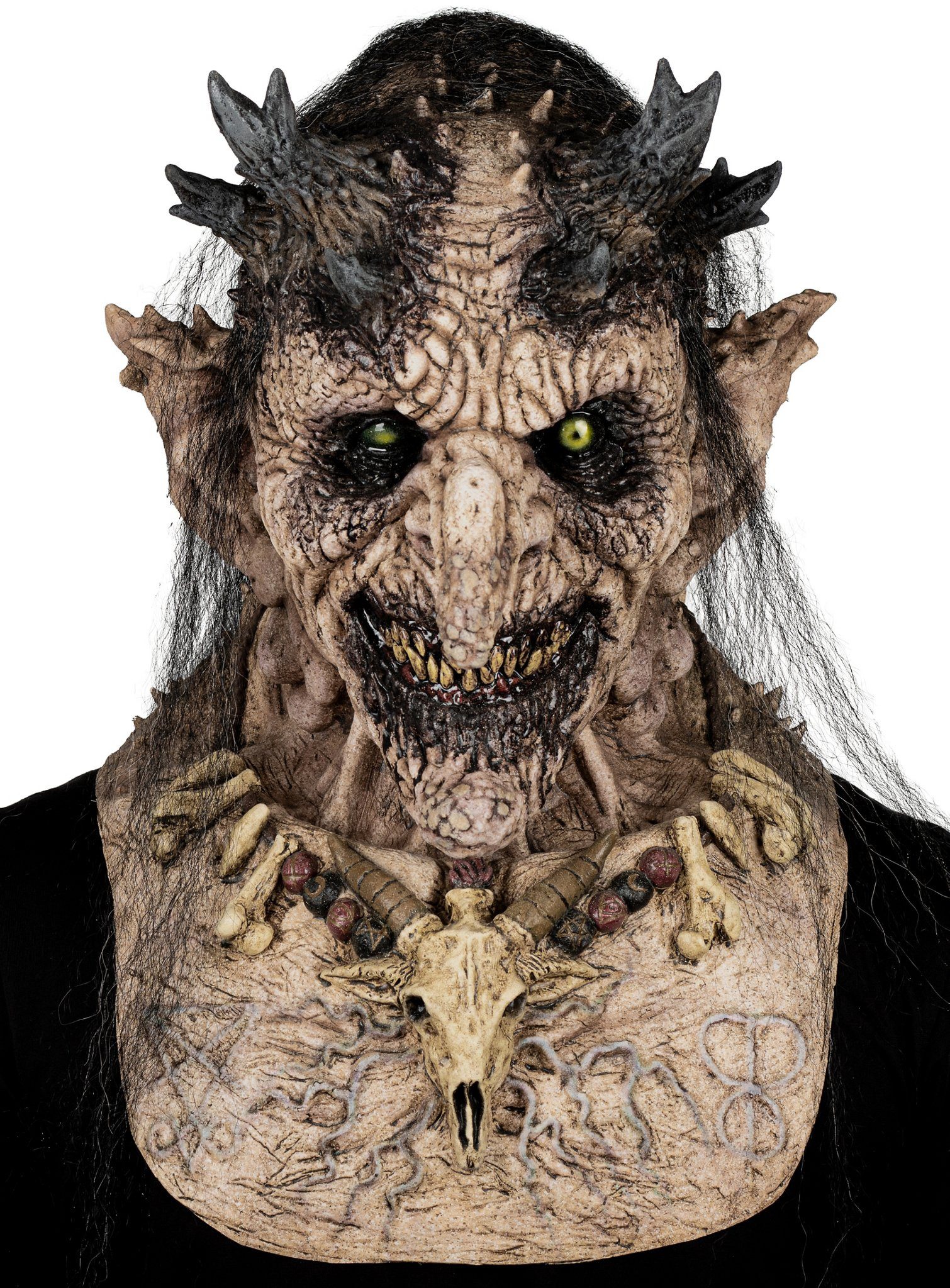 Ghoulish Productions Verkleidungsmaske Höllenhexe Maske, Hässliche Horrorhexe aus der hintersten Hölle