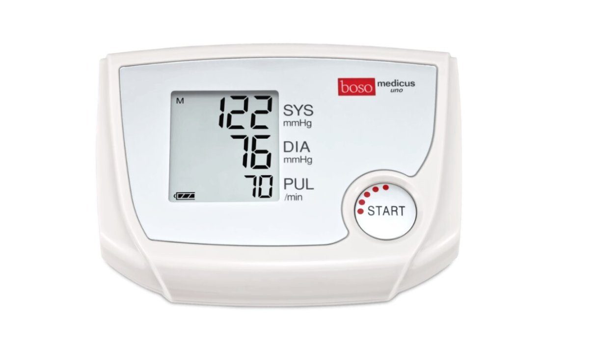boso Oberarm-Blutdruckmessgerät Medicus Uno, Standard-Klettenmanschette 22 - 32 cm oder XL 32 - 48 cm, Deutsche Qualität, Blutdruckmessung, Gesundheitsvorsorge