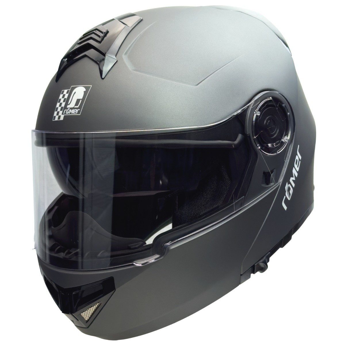 RÖMER HELME Motorradhelm RO20056 - Klapphelm mit integriertem Sonnenvisier -Titanium