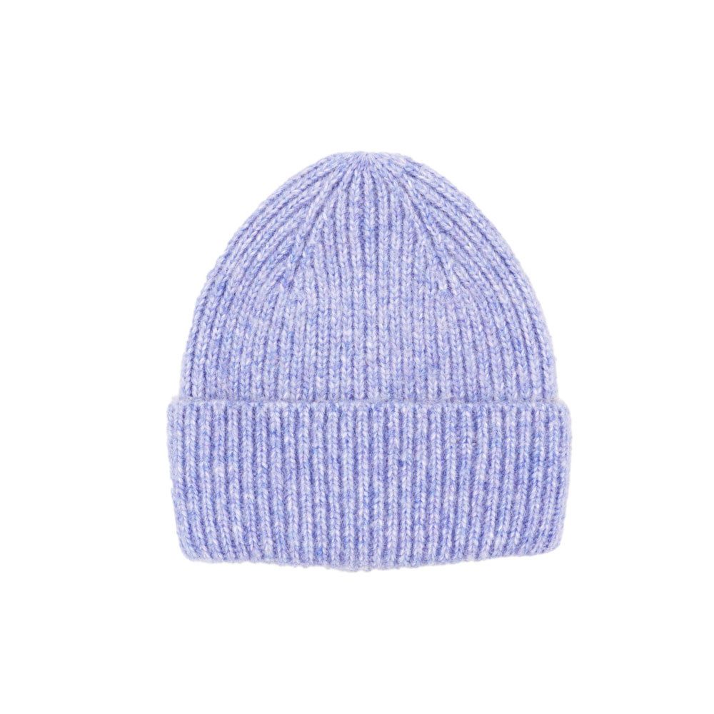 CAPO Strickmütze Melange-Optik, Rippenstrick, breiter Umschlag