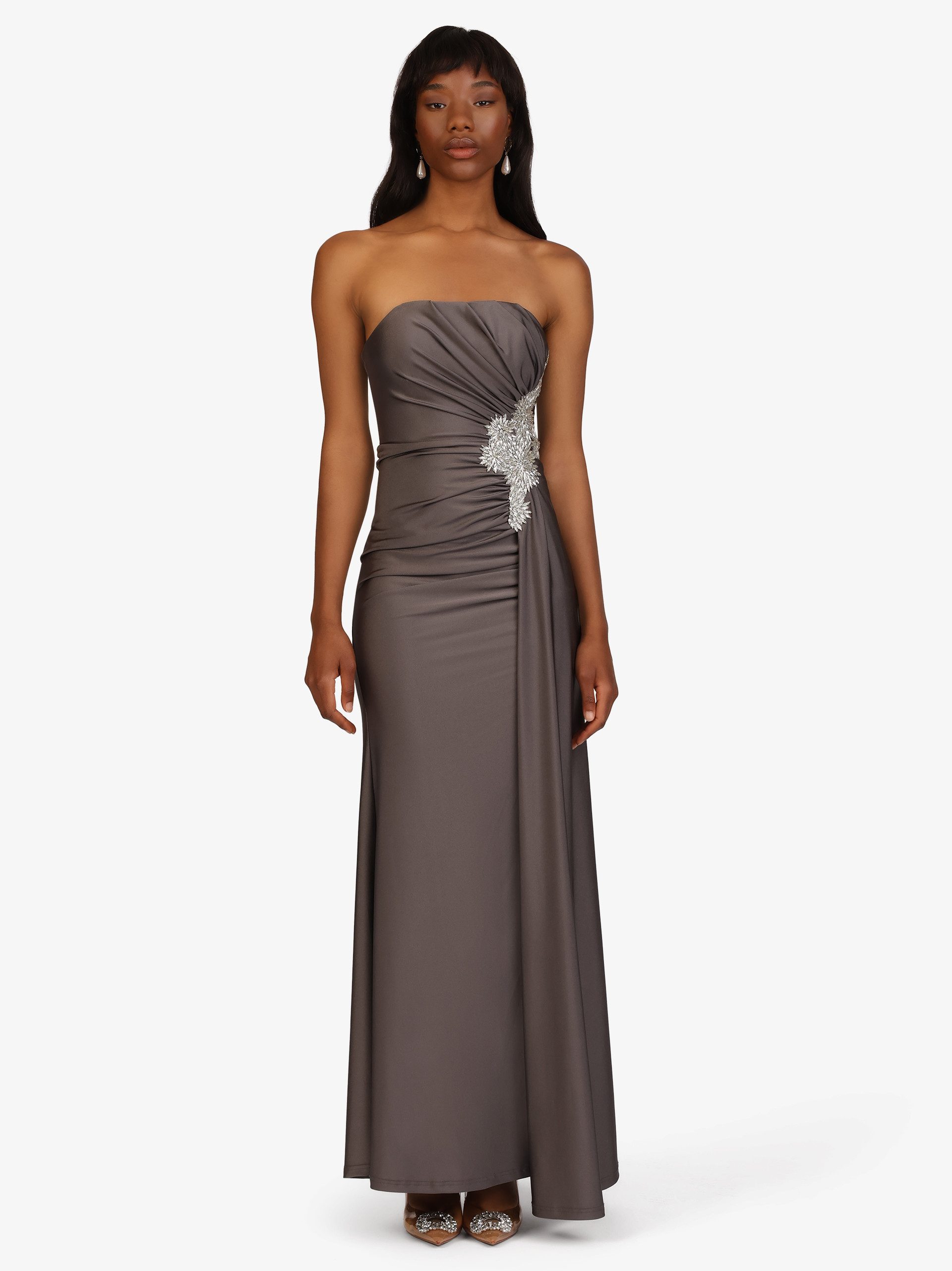Kraimod Abendkleid mit Drapierung und Rücken-Schnürung