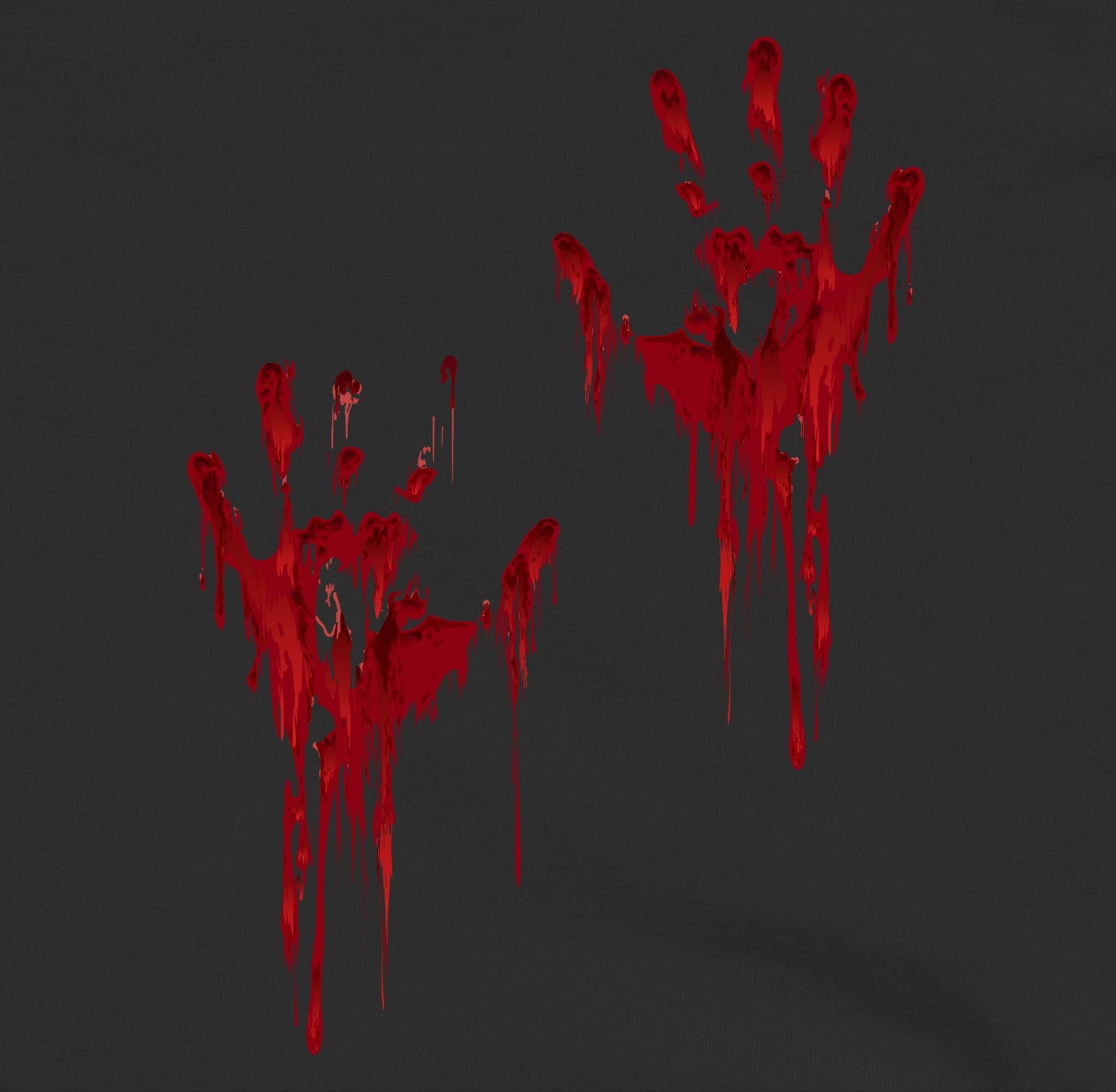Hände H Hoodie Schwarz 1 Blutspritzer Halloween Kinder Blutige Kostüme Shirtracer Blutverschmiert Handabdruck Blut Blutiges für