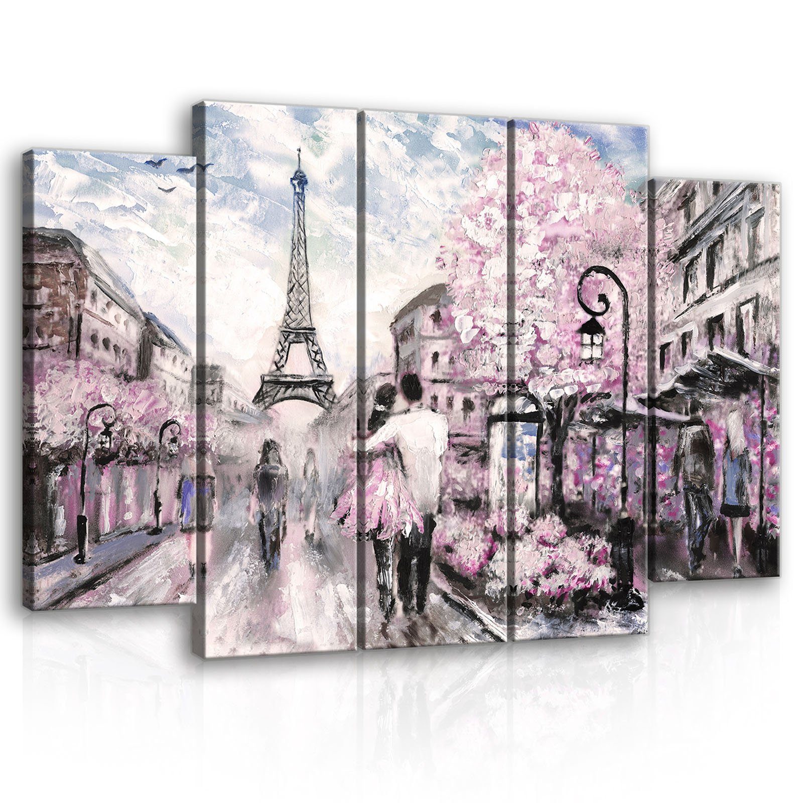 Wallarena Leinwandbild Paris Gemalt Frankreich Wohnzimmer günstig online kaufen
