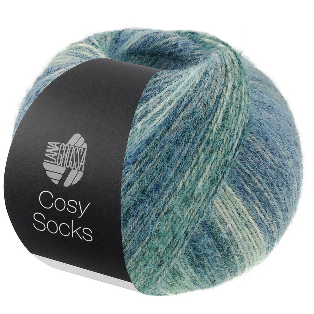 LANA GROSSA Meilenweit 100 g COSY SOCKS DREAM Häkelwolle, 400 m (Flauschige Sockenwolle mit Merinowolle mit besonderem Druckeffekt, 100 g Knäuel Sockenwolle), 100 g