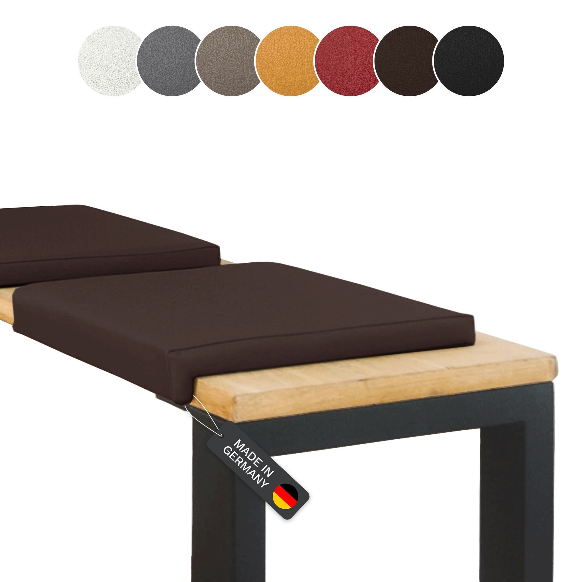 Lycce Bankauflage Klemmkissen, Sitzkissen 1 Leiste, 35cm Klemmtiefe, weich gepolstert, (1 St), verrutscht nicht, hochwertiger Kunstlederbezug, verschiedene Farben