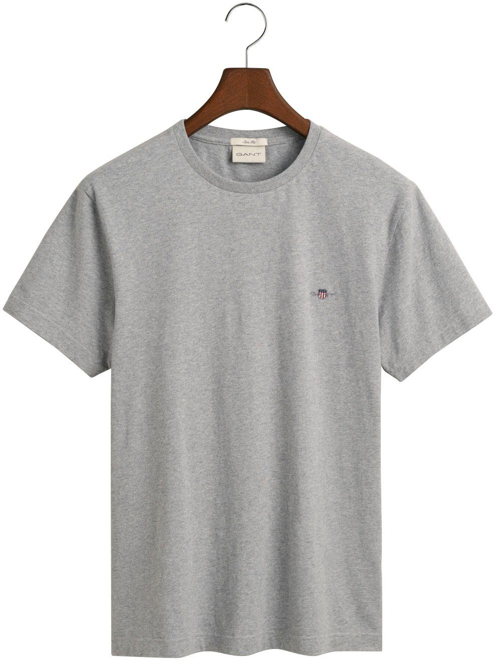 Gant T-Shirt SLIM SHIELD SS T-SHIRT mit Logostickerei auf der Brust grey melange | T-Shirts