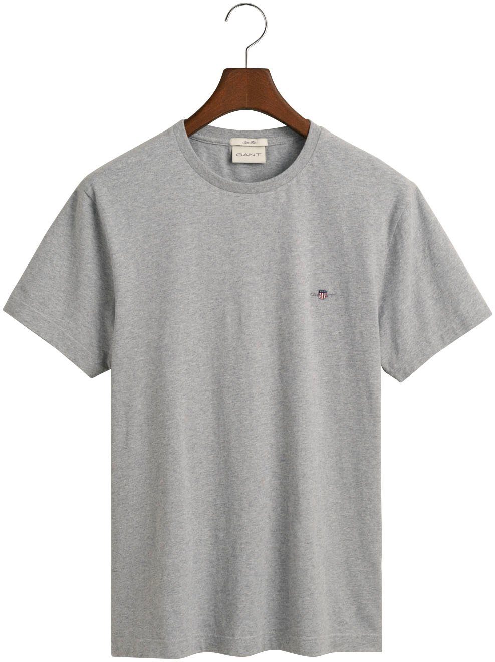 SLIM T-Shirt SS Logostickerei auf mit SHIELD T-SHIRT der Brust Gant