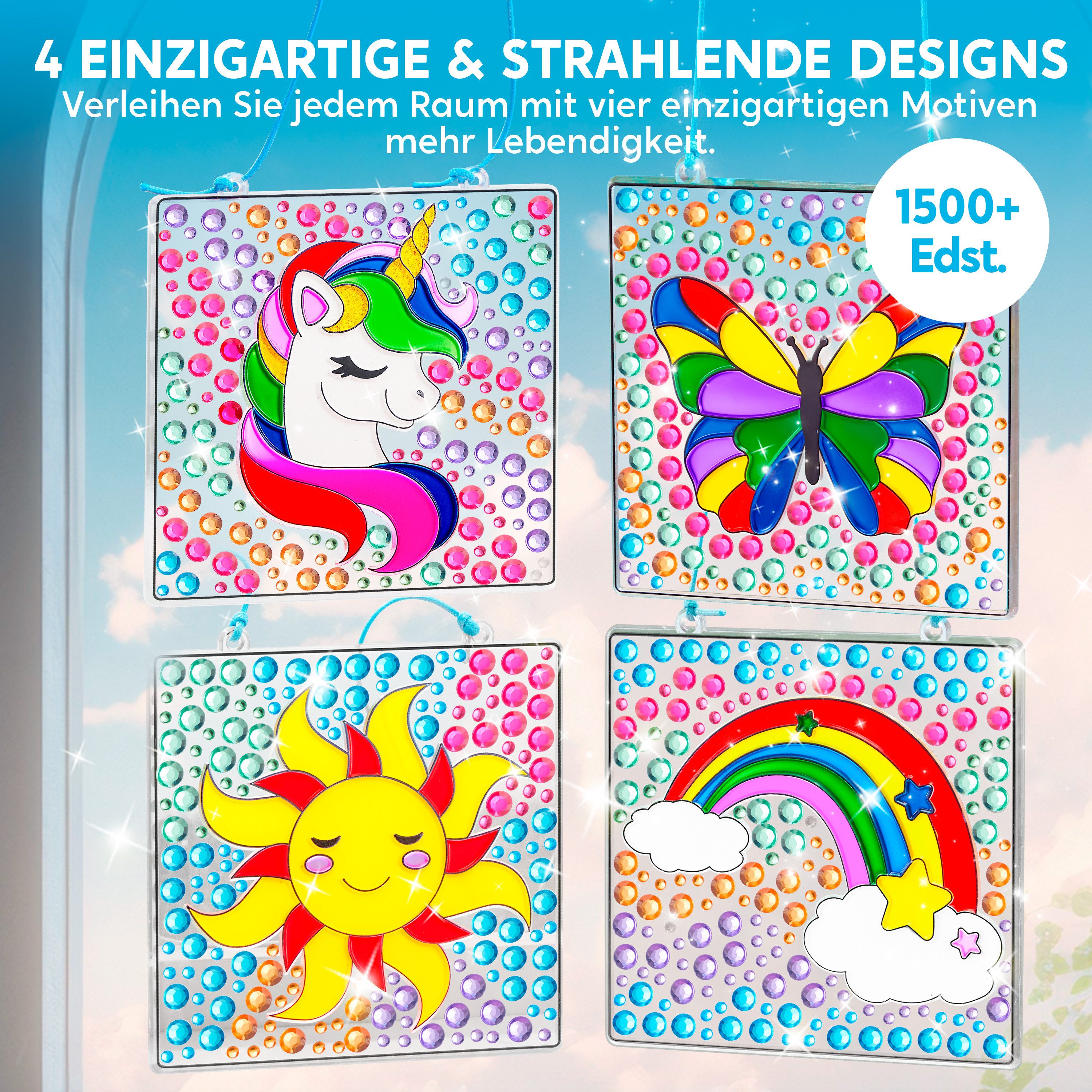 Klever Kits Malen nach Zahlen Klever Kits Suncatcher Fenster Bastelsets für Kinder