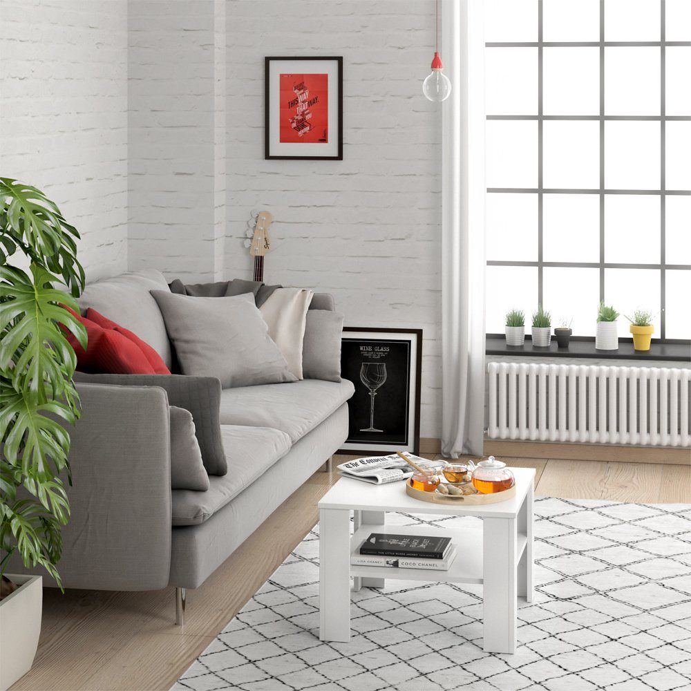 Vicco Couchtisch Homer, Weiß, 60 x 60 cm günstig online kaufen