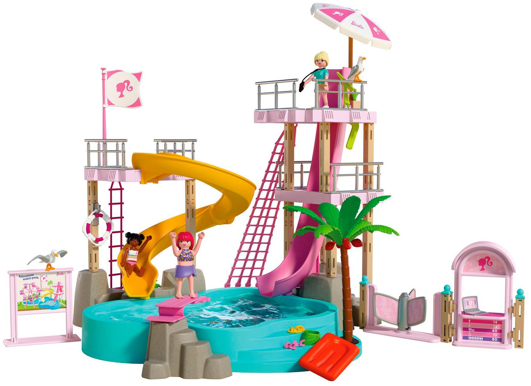 Playmobil® PLAYMOBIL x Barbie™ Wasserpark (72120), Barbie™ Konstruktions-Spielset, (146 St), Made in Europe