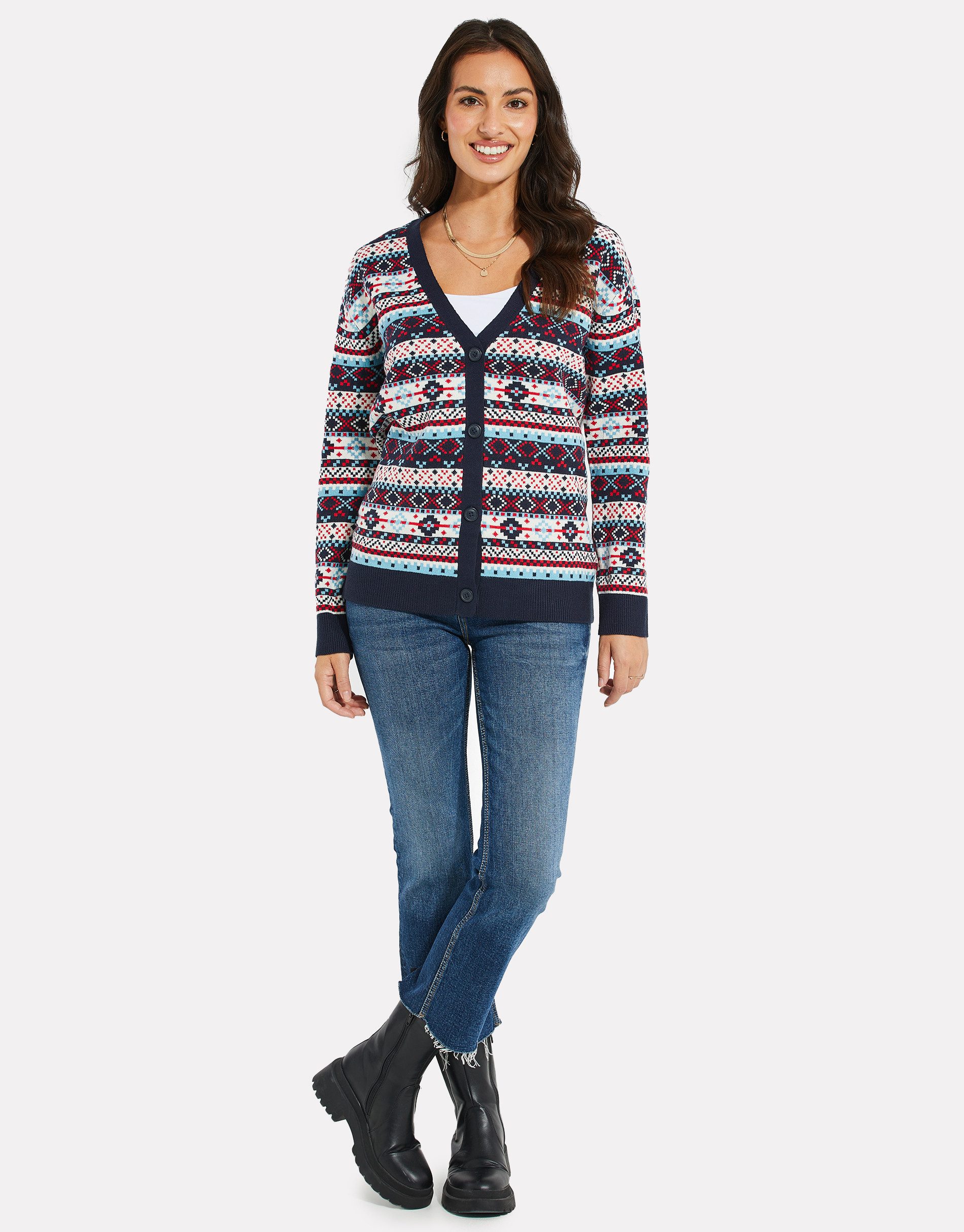 Threadbare Strickjacke Ladies Xmas Cardigan Iceland günstig online kaufen