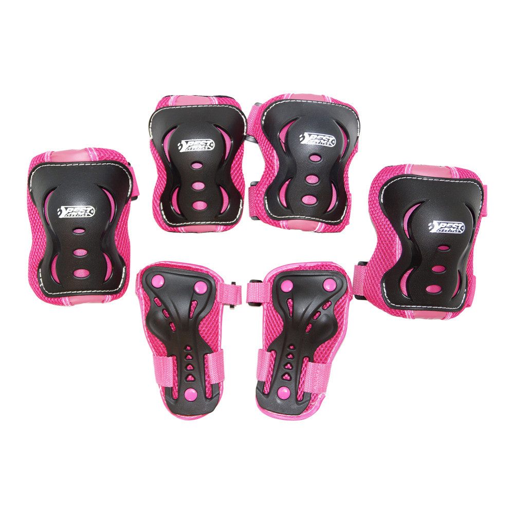 Ellenbogenschutz Schützer Set Girls bis 50 kg pink/schwarz Größe M 7 Teile