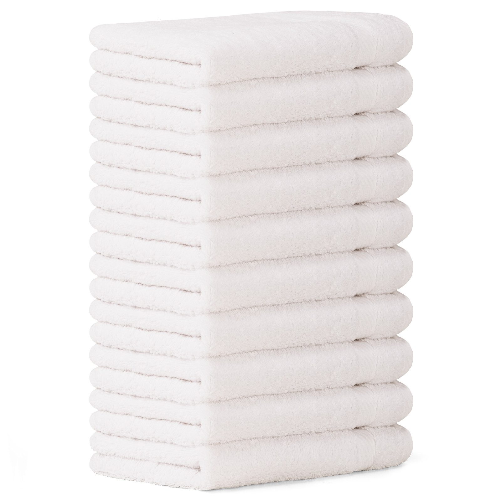 Luckytowel Gästehandtücher 30x50cm mit Aufhänger 100% Baumwolle 600g/m² Gästetücher Set 10er Pack