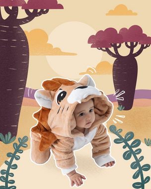 Corimori Strampler Flauschiges Löwen-Kostüm für Babies, Neugeborene,  Karneval Fasching (1-tlg) Löwen