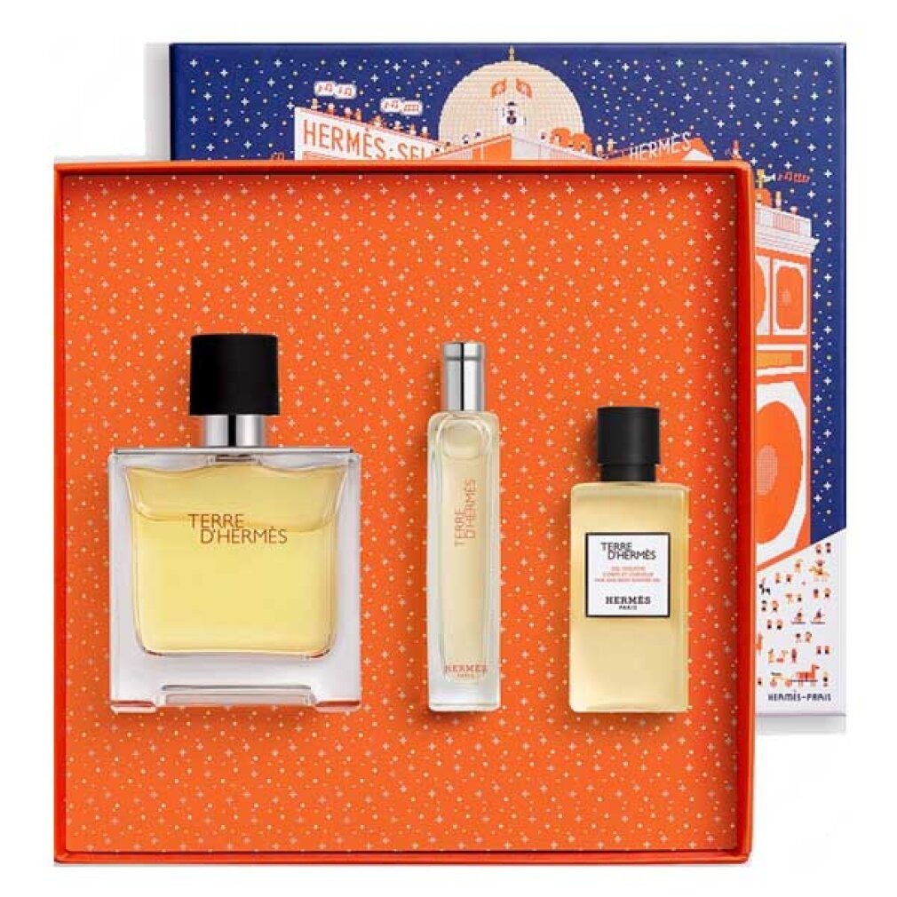 HERMÈS Duft-Set Herms Terre d'Herms Pure Parfum 75 ml Packung mit Geschenk