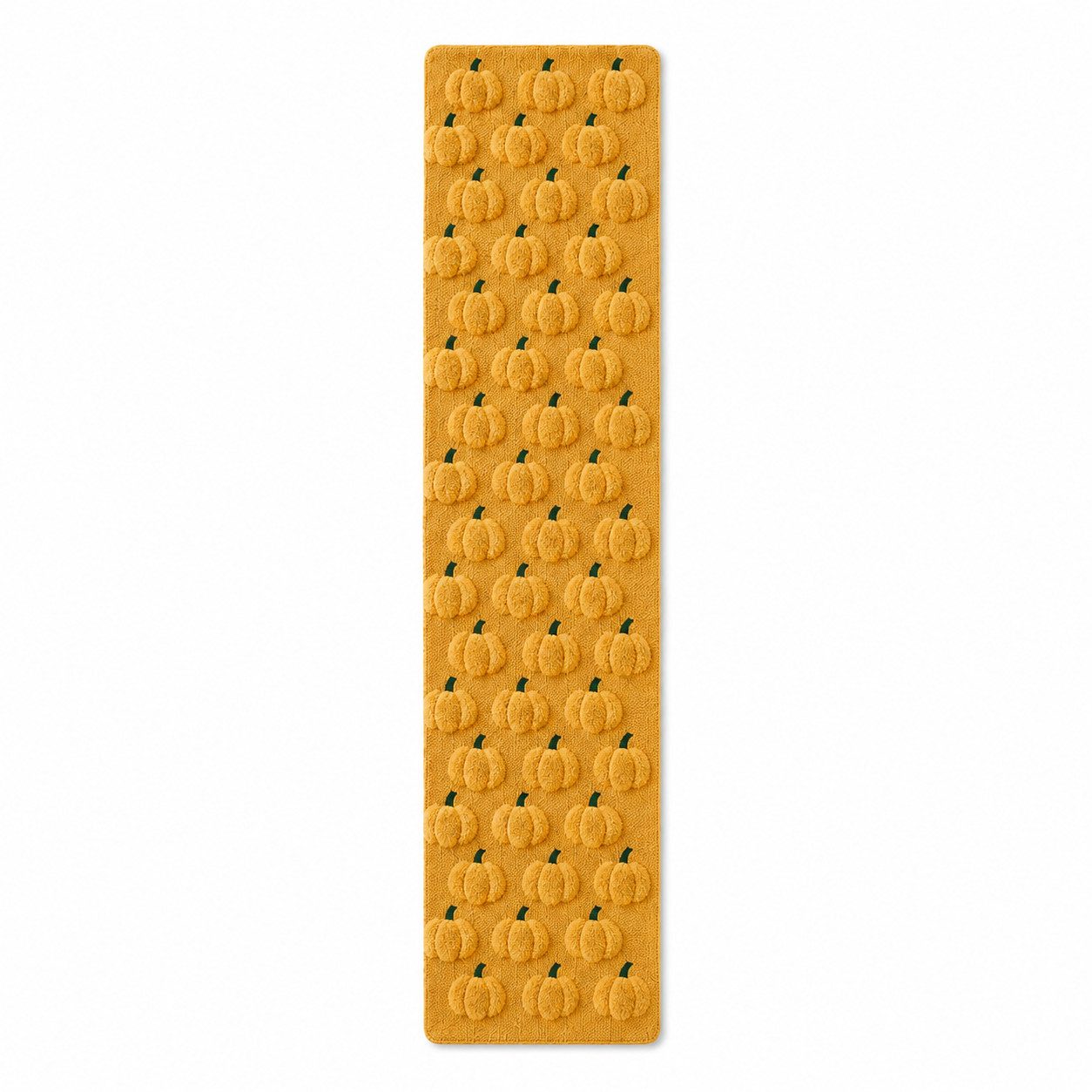 JASLIFE Tischläufer 3D Kürbis Herbstdeko (Einzelartikel, 1 Tischläufer), 3D-Kürbis-Motiv, flauschige Oberfläche, strukturierte Oberfläche