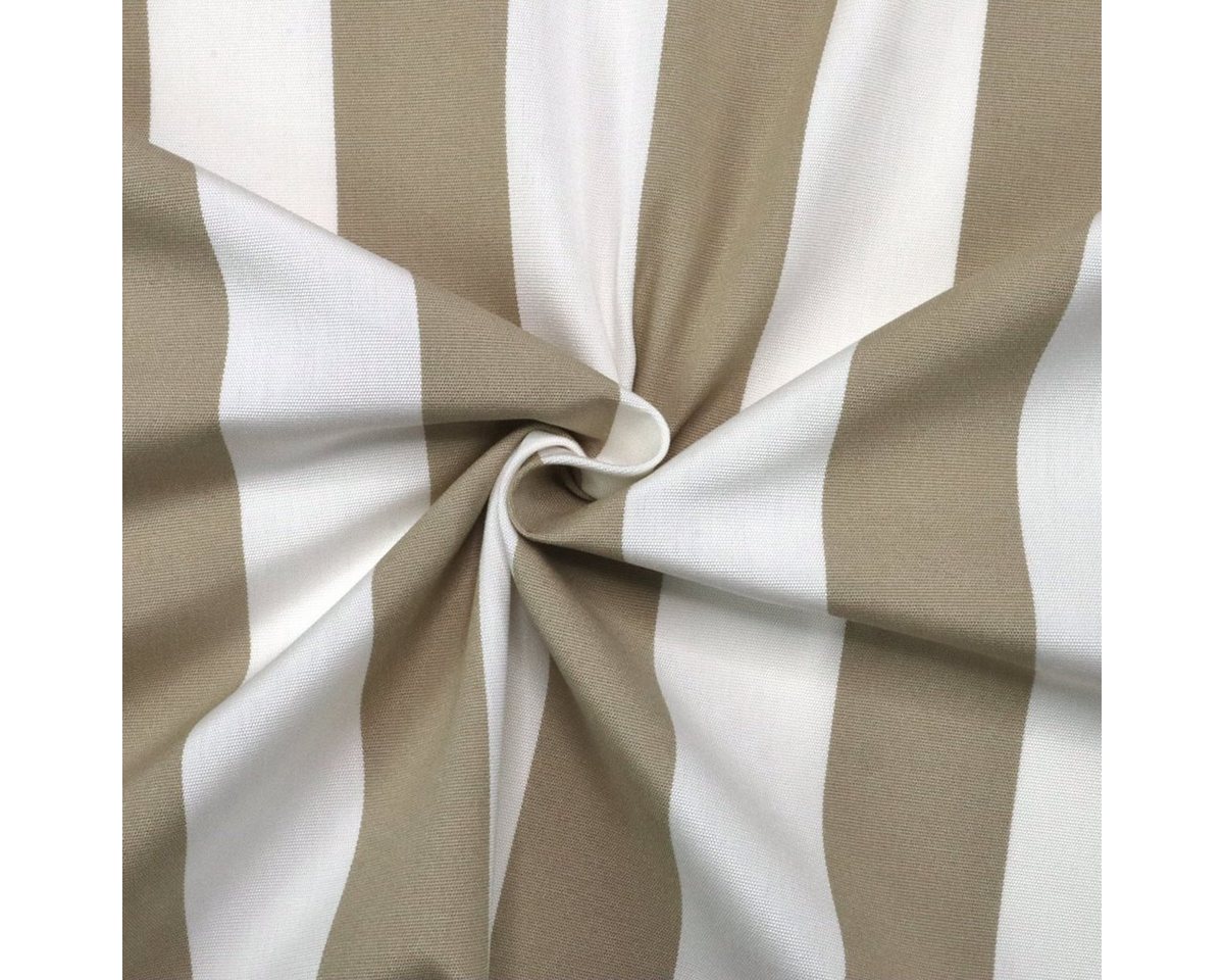 Thumbnail - Stofferia Stoff Outdoorstoff Dralon Teflon Blockstreifen Beige, Breite 160 cm, Meterware