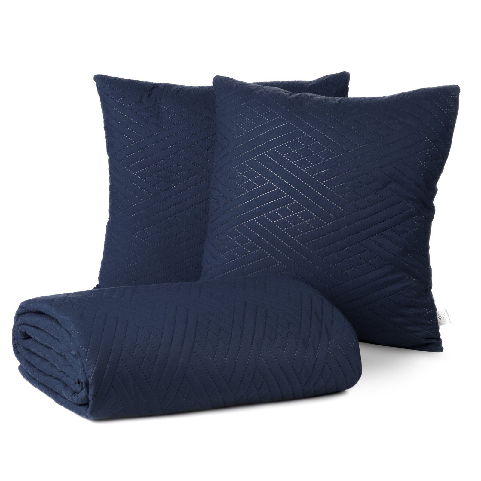 Design91 Tagesdecke SET: Decke mit 2 Kissenbezüge 40x40 cm, Zweiseitig gest günstig online kaufen