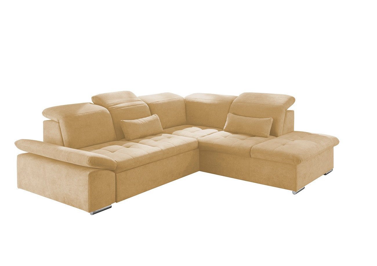 ED EXCITING DESIGN Ecksofa Wayne, mit Schlaffunktion & Bettkasten, 2x Nierenkissen