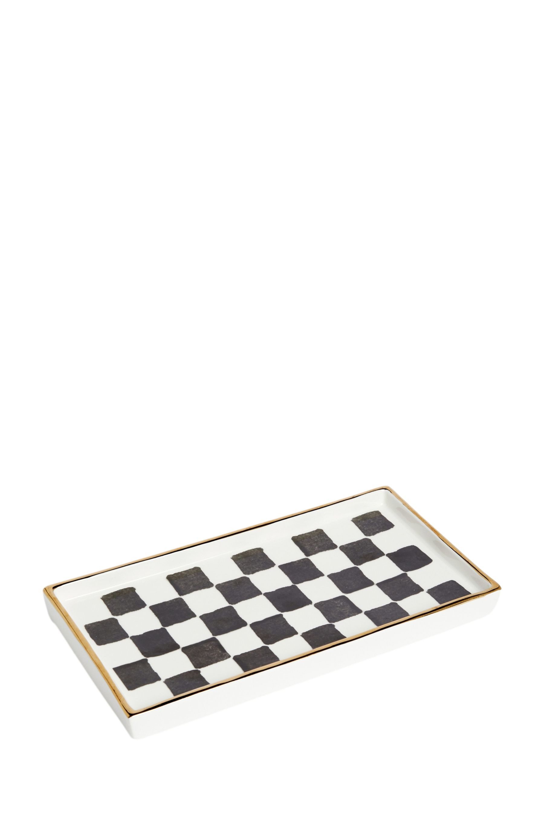 Next Tablett Schmuckschale aus Keramik, Schachbrettmuster, Steingut, (1-tlg)