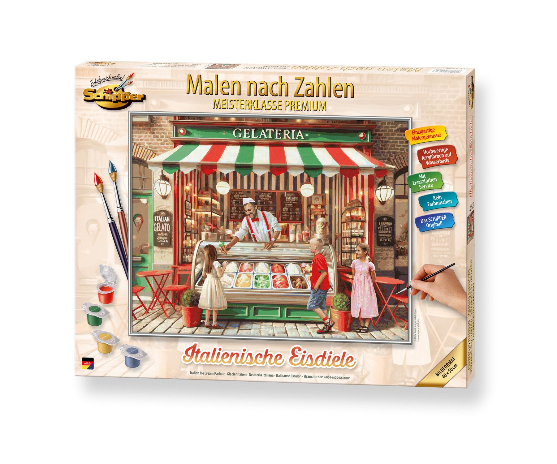 Schipper Malen nach Zahlen Meisterklasse Premium - Italienische Eisdiele, Made in Germany