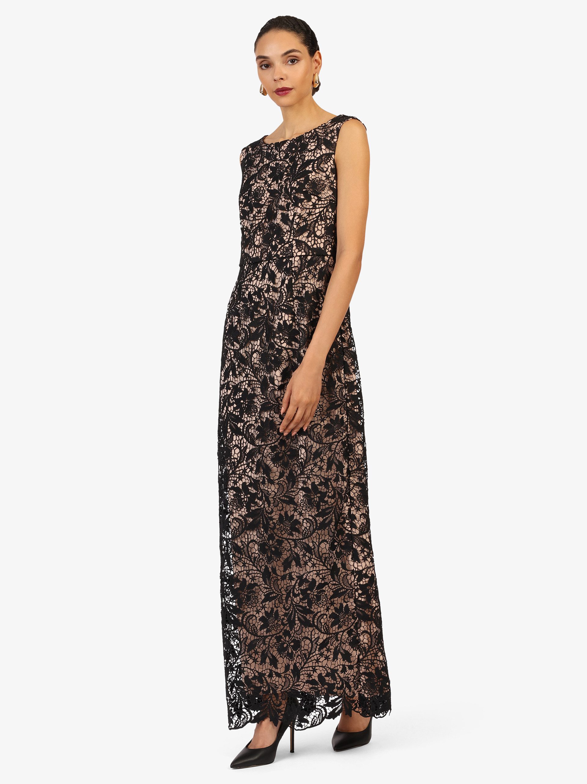 Kraimod Abendkleid mit floraler Spitze & Rundhalsausschnitt günstig online kaufen